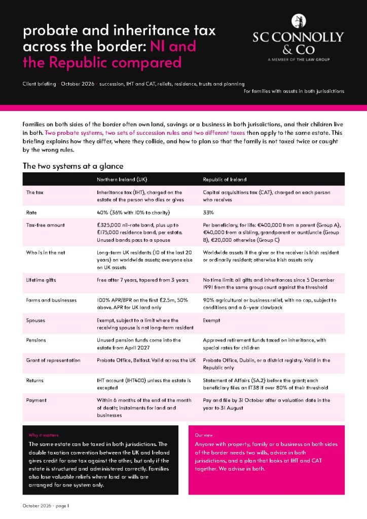 Probate and Inheritance Tax Across the Border cover